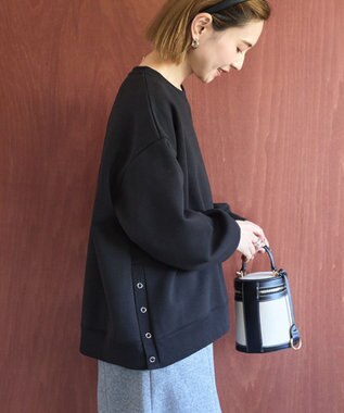 AMERICAN HOLIC サイドドットボタンポンチプルオーバー Black