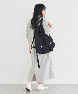 Green Parks ラガーシャツワンピース Gray Mixture