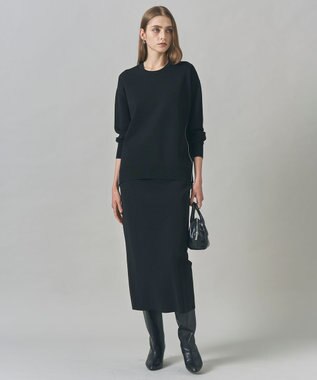 ICB L 【洗える】 シンセティックダブルフェイス ニットプルオーバー ブラック系