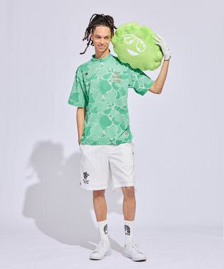 PW CIRCULUS 【MEN】WATER SURFACE プリントモックネックT ゴルフ ピーコックグリーン系5