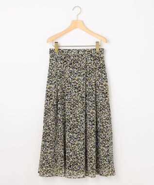 組曲 【先行予約】インプレッションフラワープリント フレアスカート イエローフラワー系