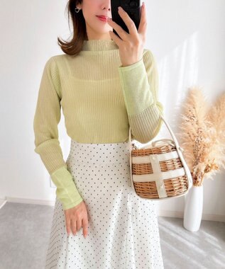 Green Parks AnriettMusee ドットフレアーロングスカート Off White