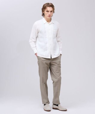 J.PRESS MEN 【LIBECO】リネンオープンカラー シャツ ホワイト系