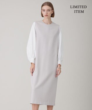 ICB L 【WEB限定・洗える】ストレッチポンチ ドッキングワンピース