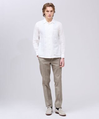 J.PRESS MEN 【LIBECO】リネンオープンカラー シャツ ホワイト系