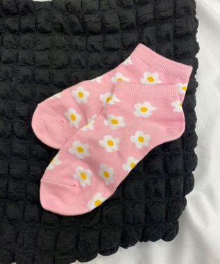 WEGO 総柄フラワーショートソックス ピンク