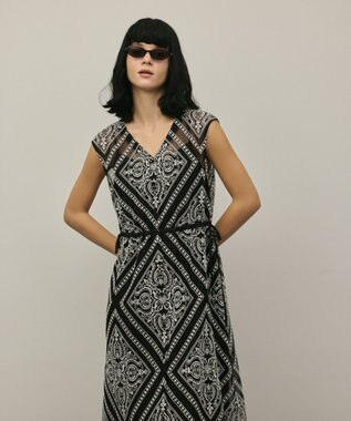 GRACE CONTINENTAL 刺繍ジレワンピース ブラック