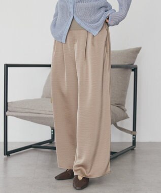 AMERICAN HOLIC サテンリラックスイージーパンツ Beige