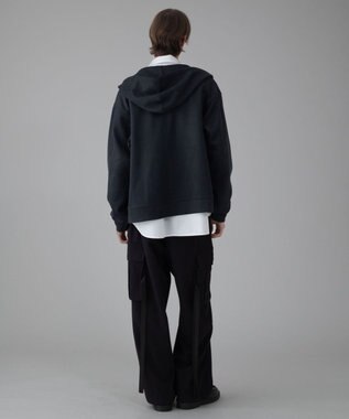 WEGO 【ユニセックス着用ITEM/MLサイズ展開】フェイクスウェードZIPパーカー ブラック中濃色