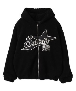 WEGO ロゴボアパーカー ブラック