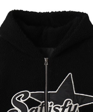 WEGO ロゴボアパーカー ブラック