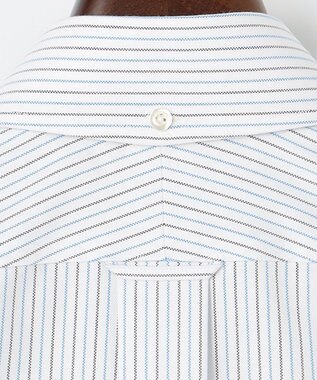 J.PRESS MEN 【PREMIUM PLEATS / 形態安定】ターコイズストライプ 半袖シャツ / B.D. ターコイズブルー系1