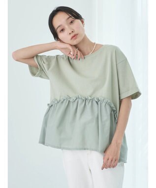 earth music&ecology ドッキングギャザープルオーバー Mint Green