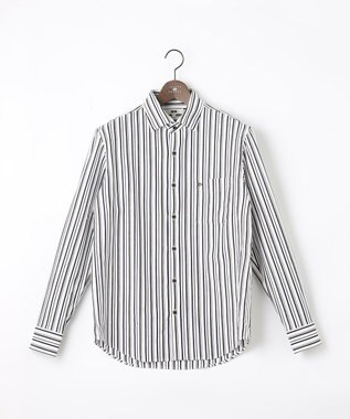 JOSEPH ABBOUD 【ストレッチで快適な着心地・イージーケア】ランダムストライプ ジャージー シャツ ダルブルー系1