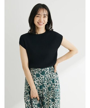 Green Parks ・Ｐｅｔｉｔ　Ｆｌｅｕｒ　フレンチスリーブリブニット Black