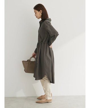 Green Parks ミドル丈シャツワンピースII Charcoal Gray