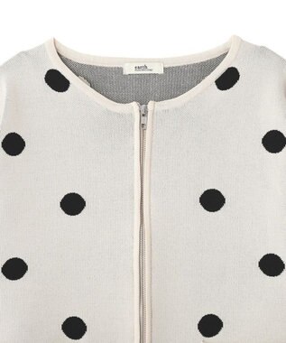 earth music&ecology 【予約】ダブルジップドットカーディガン ドット