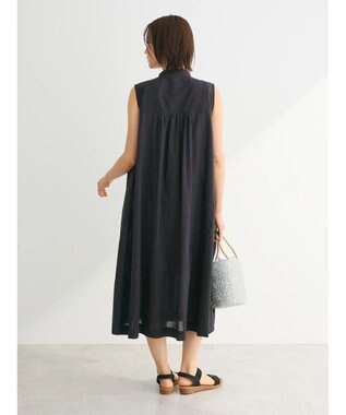 Green Parks インド綿 ノースリーブワンピース Black