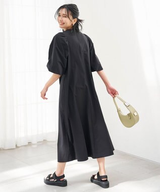 UNFILO FINE MOVE ボリュームスリーブ ワンピース ブラック