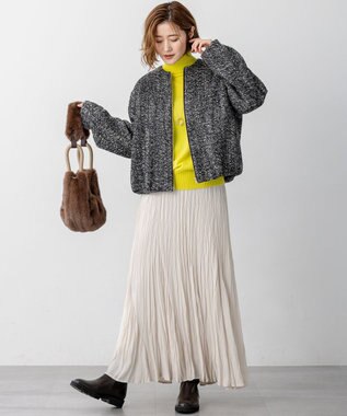 23区 L 【滝沢眞規子さん着用/Oggi掲載/洗える】ピュアカシミヤ タートルネック ニット イエロー系