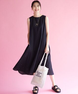 組曲 レタリングクロッシェトート バッグ アイボリー系