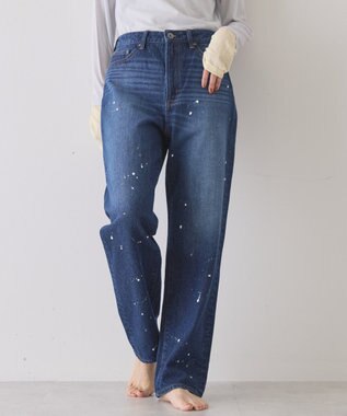 AMERICAN HOLIC ルーズストレートペイントデニム Indigo