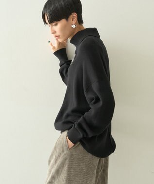 AMERICAN HOLIC ブラッシュヤーンタートルネックニットプルオーバー Black