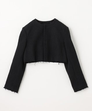 NAVE 【Nave】ストライプツィード クロップドジャケット ブラック系