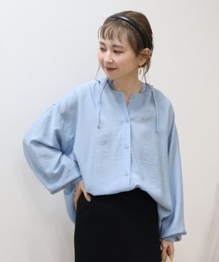 AMERICAN HOLIC フーディーシャツ Grayish Blue