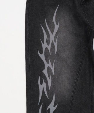 WEGO トライバルデニムパンツ デニムブラックソノタ