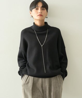 AMERICAN HOLIC ブラッシュヤーンタートルネックニットプルオーバー Black