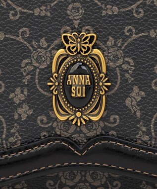 ANNA SUI リーブル 内Lファスナー二つ折り財布 クロ