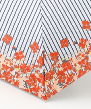 自由区 【UVカット・晴雨兼用】オルタンシアプリント 折りたたみ傘 オレンジ