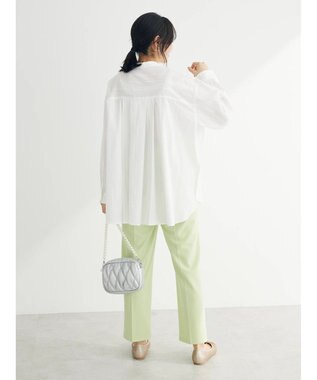 Green Parks カラミバンドカラーシャツ Off White
