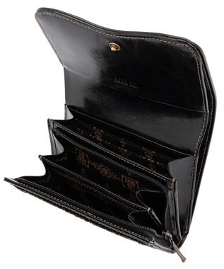 ANNA SUI リーブル 内Lファスナー二つ折り財布 クロ