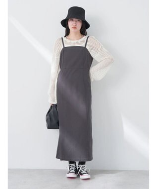 earth music&ecology 綿ツイルジャンスカ Charcoal Gray