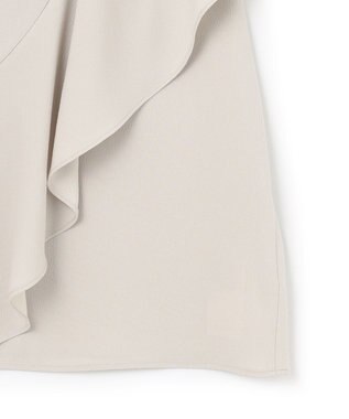 ICB 【WEB限定・洗える】BackSatinGeorgette ラッフルブラウス ベージュ系