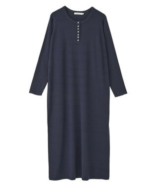 AMERICAN HOLIC バイパチリブヘンリーニットワンピース Navy