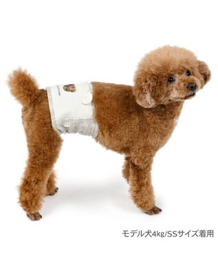 PET PARADISE ペットパラダイス くまちゃん 刺繍 マナーベルト 小型犬 ベージュ