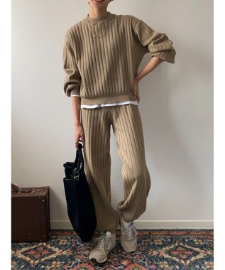 Green Parks リブニットプルオーバー Beige