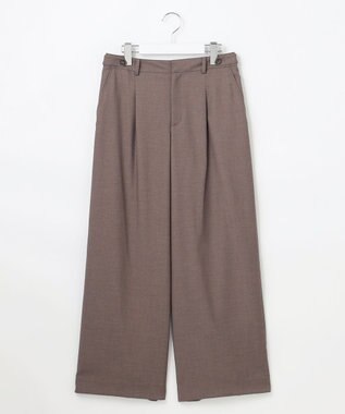 J.PRESS LADIES L 【洗える】T/Rウォッシャブルギャバ ワイド パンツ モカ系