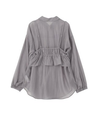 Green Parks 【WEB限定】ＳＥＴ２点フリルビスチェ＋シャツチュニックⅡ Charcoal Gray