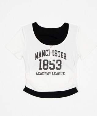 WEGO グラフィックレイヤードドッキングT ホワイト