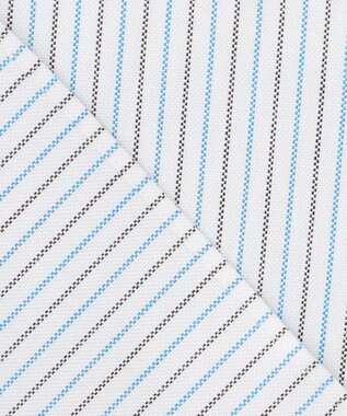 J.PRESS MEN 【PREMIUM PLEATS / 形態安定】ターコイズストライプ 半袖シャツ / B.D. ターコイズブルー系1