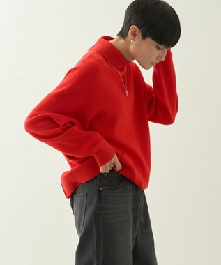 AMERICAN HOLIC ブラッシュヤーンタートルネックニットプルオーバー Red