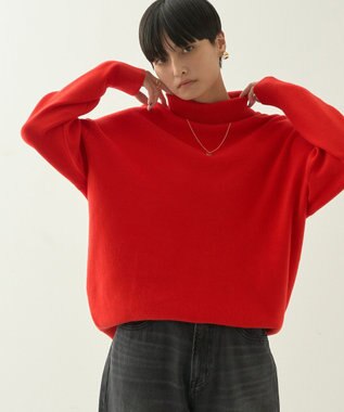 AMERICAN HOLIC ブラッシュヤーンタートルネックニットプルオーバー Red