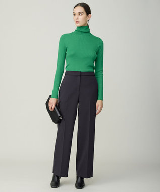 ICB L 【新色追加】エクストラファインメリノリブ タートルネックプルオーバー グリーン系