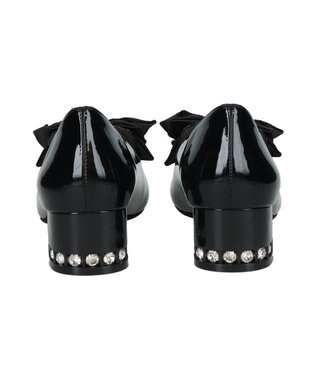 Bridget Birkin 【Bridget Birkin】ヒールアップキラキラリボンローファー ブラックエナメル