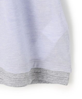 UNFILO L ソフトウール フェイクレイヤード ロンT ブルー