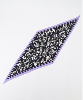 自由区 シルクプリント スカーフ ライラック系1